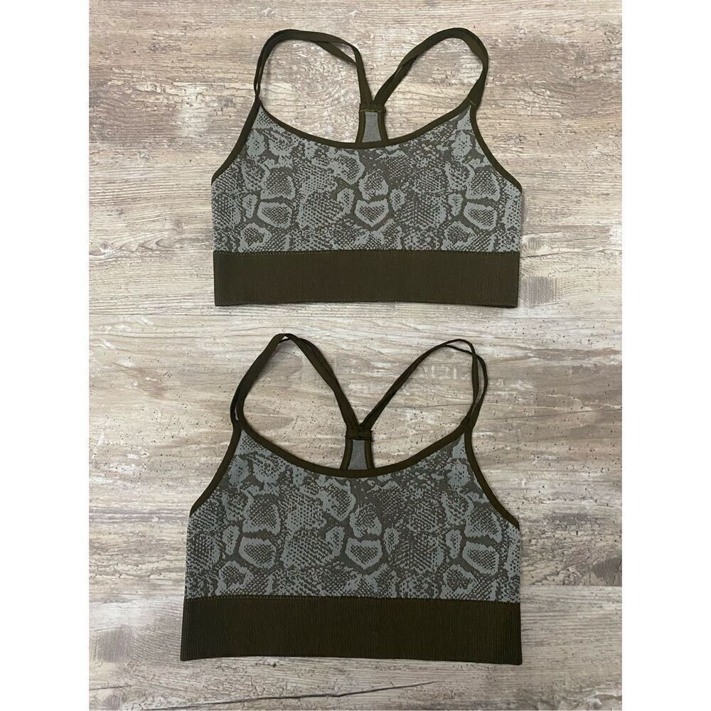 Bombshell Sportswear Sports Bra Racerback Brown SizeโXS Lot of 2